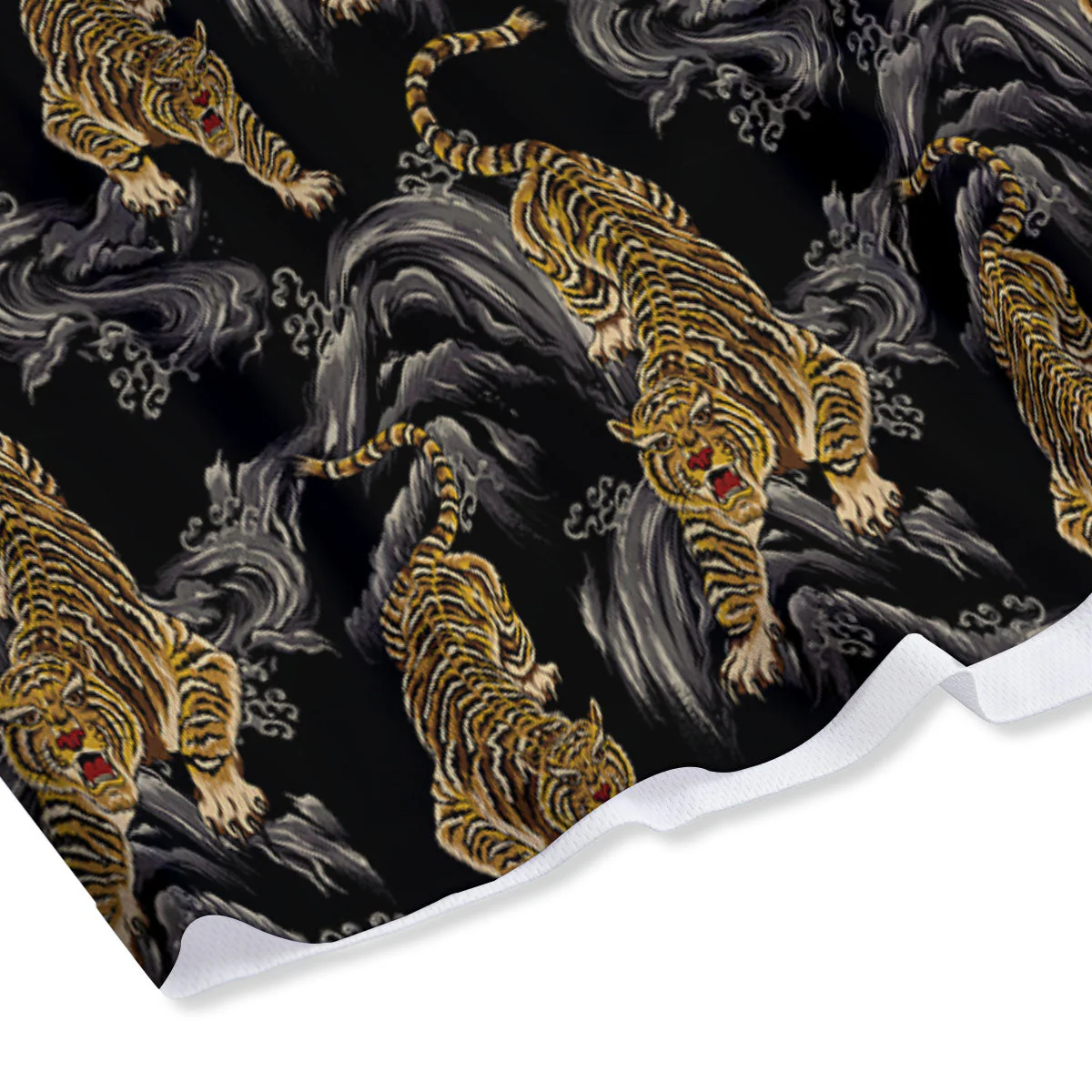 Tiger Japanese Print Pattern Mesh Shorts - Image 4