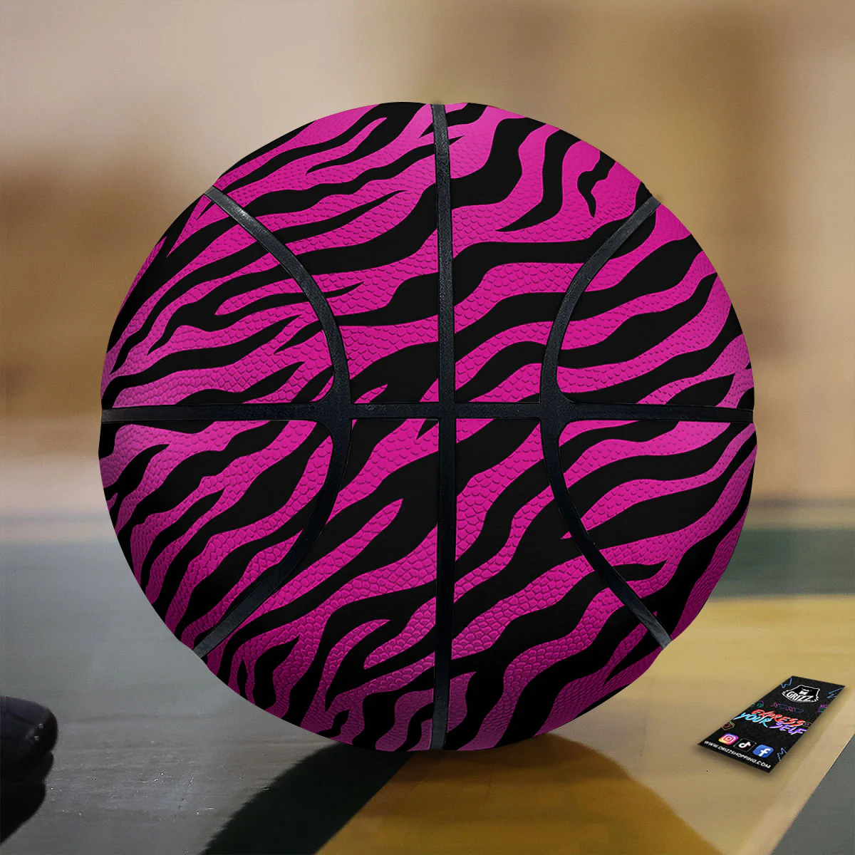 Tiger Stripe Black And Pink Print Basketball
