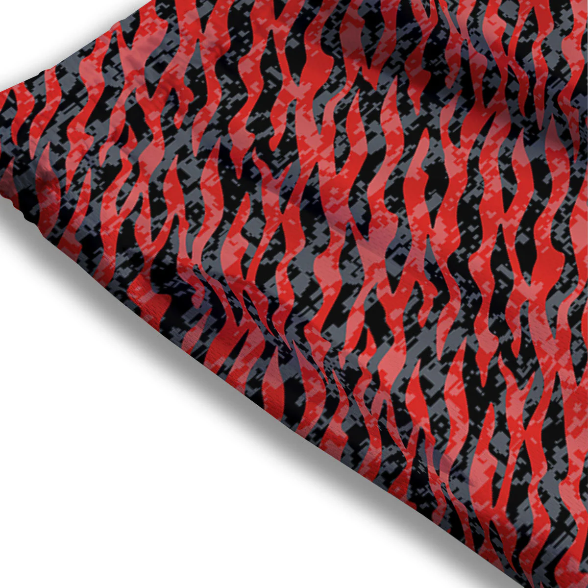 Tiger Stripe Camo Red And Black Print Mesh Shorts - Image 3