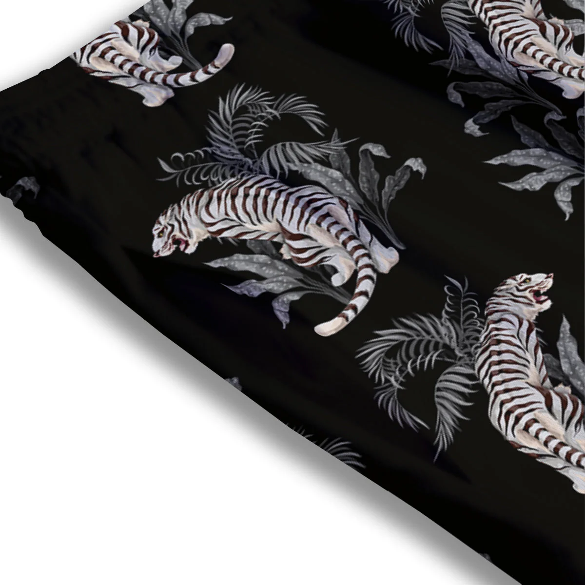 Tiger Tropical Vintage Print Pattern Mesh Shorts - Image 3
