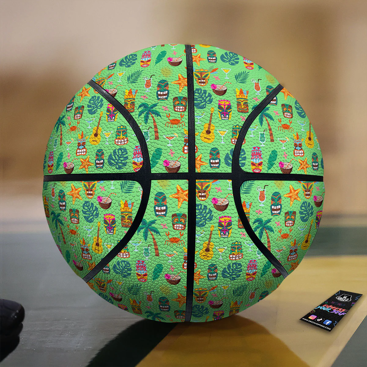 Tiki Colorful Print Pattern Basketball