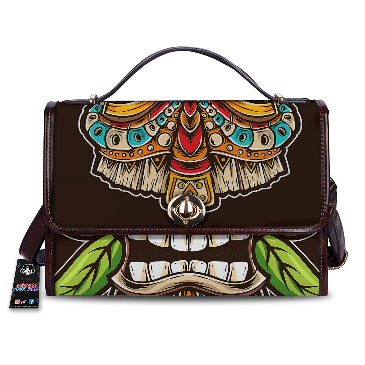Tiki Hawaiian Print Women's Satchel Bag