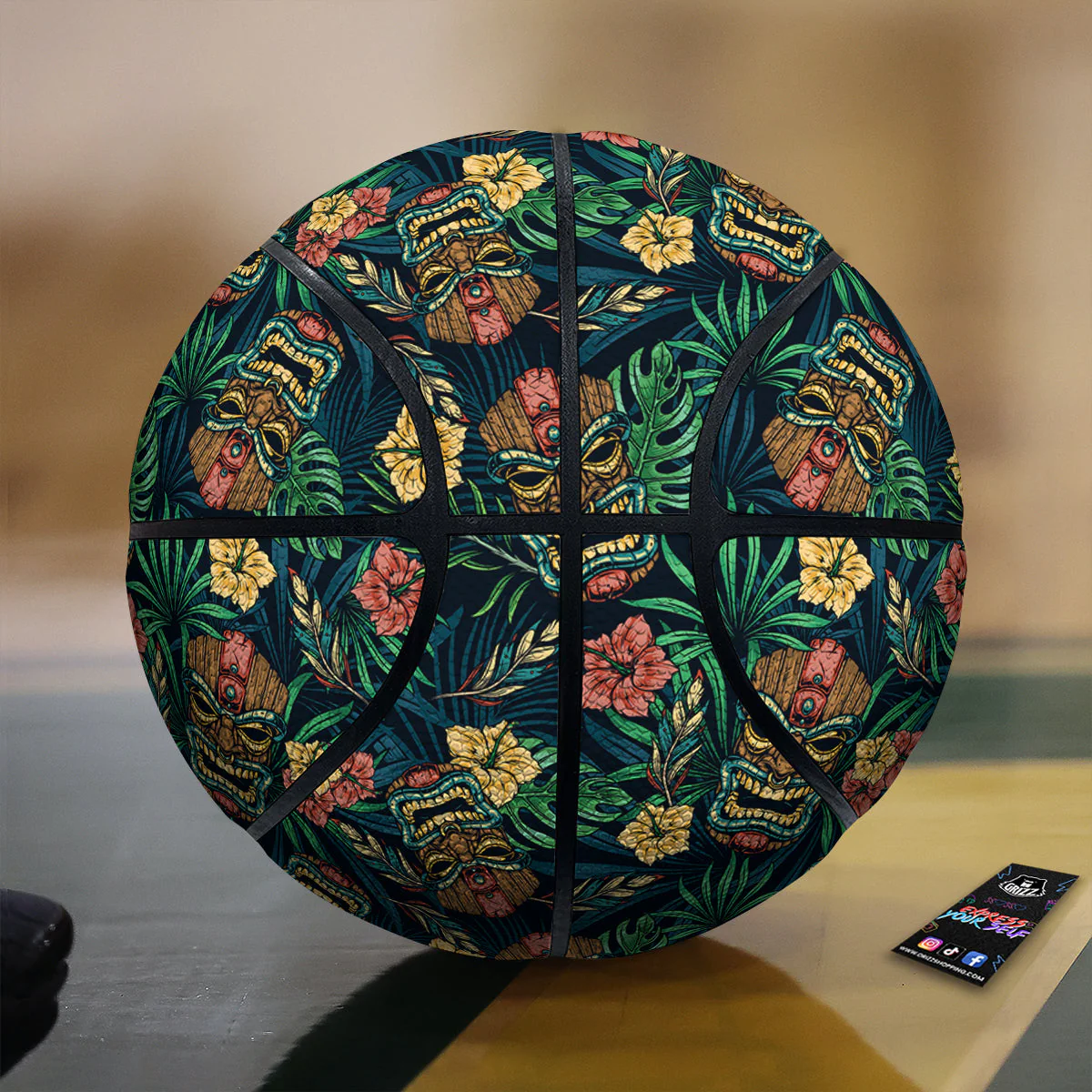 Tiki Tropical Print Pattern Basketball
