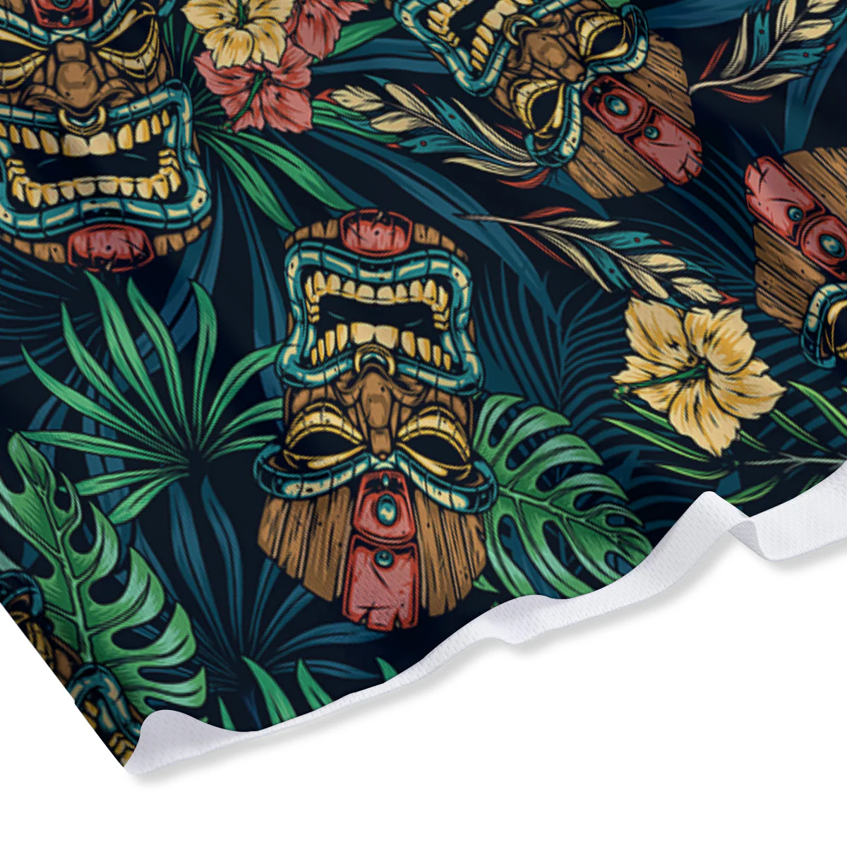 Tiki Tropical Print Pattern Mesh Shorts - Image 4