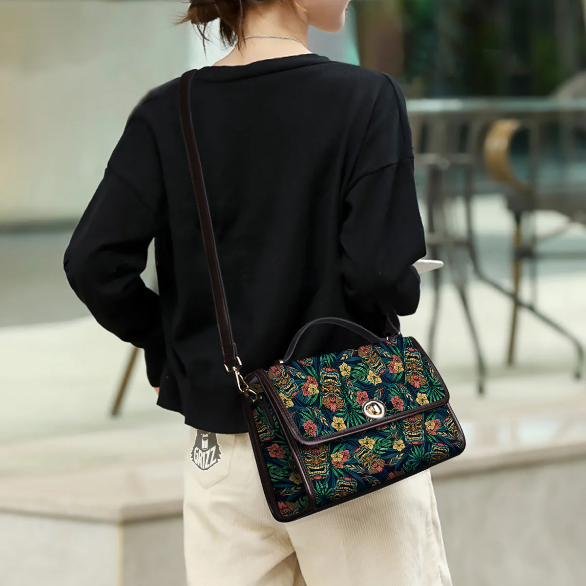 Tiki Tropical Print Pattern Women's Satchel Bag - Image 3
