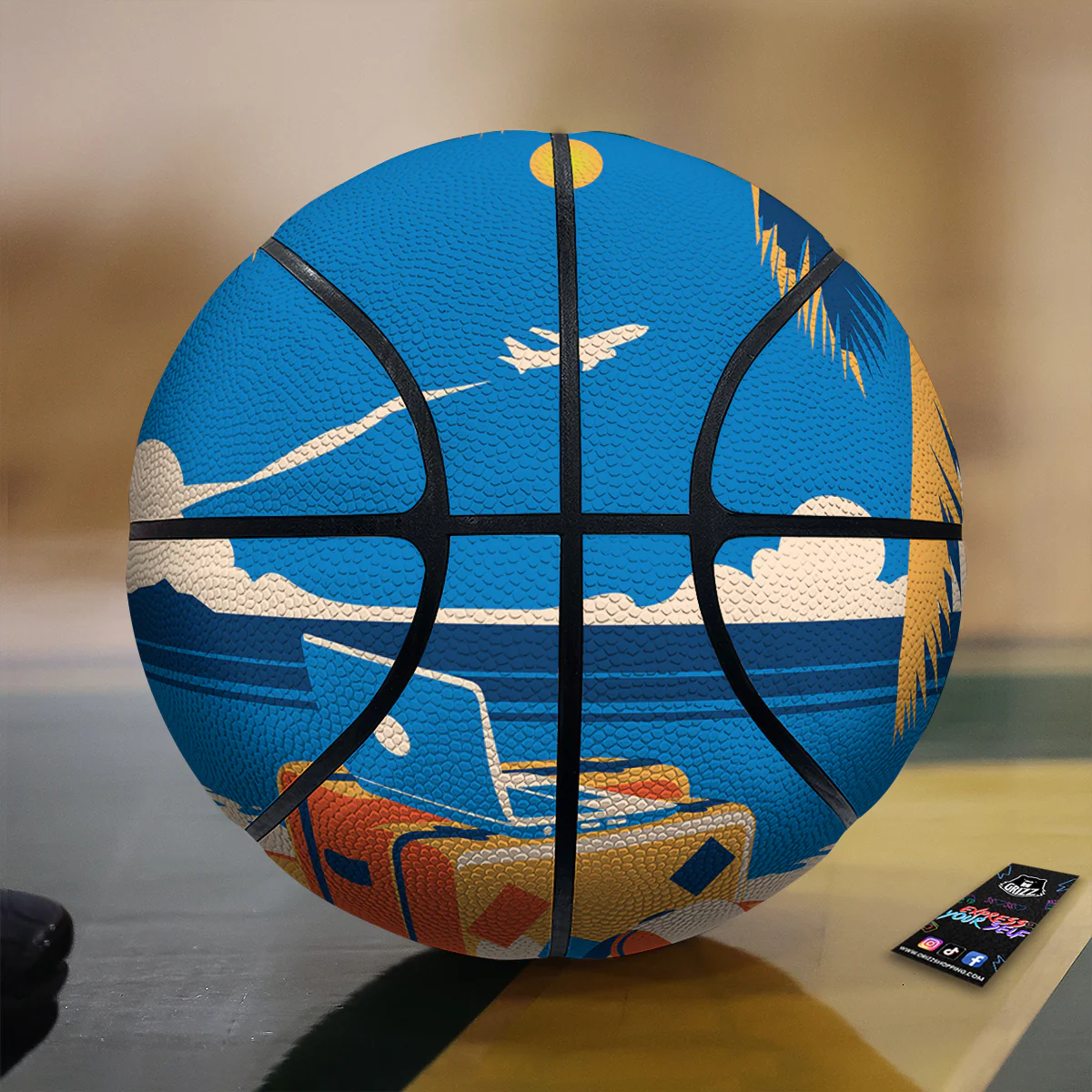 Time To Travel Summer Holiday Print Basketball