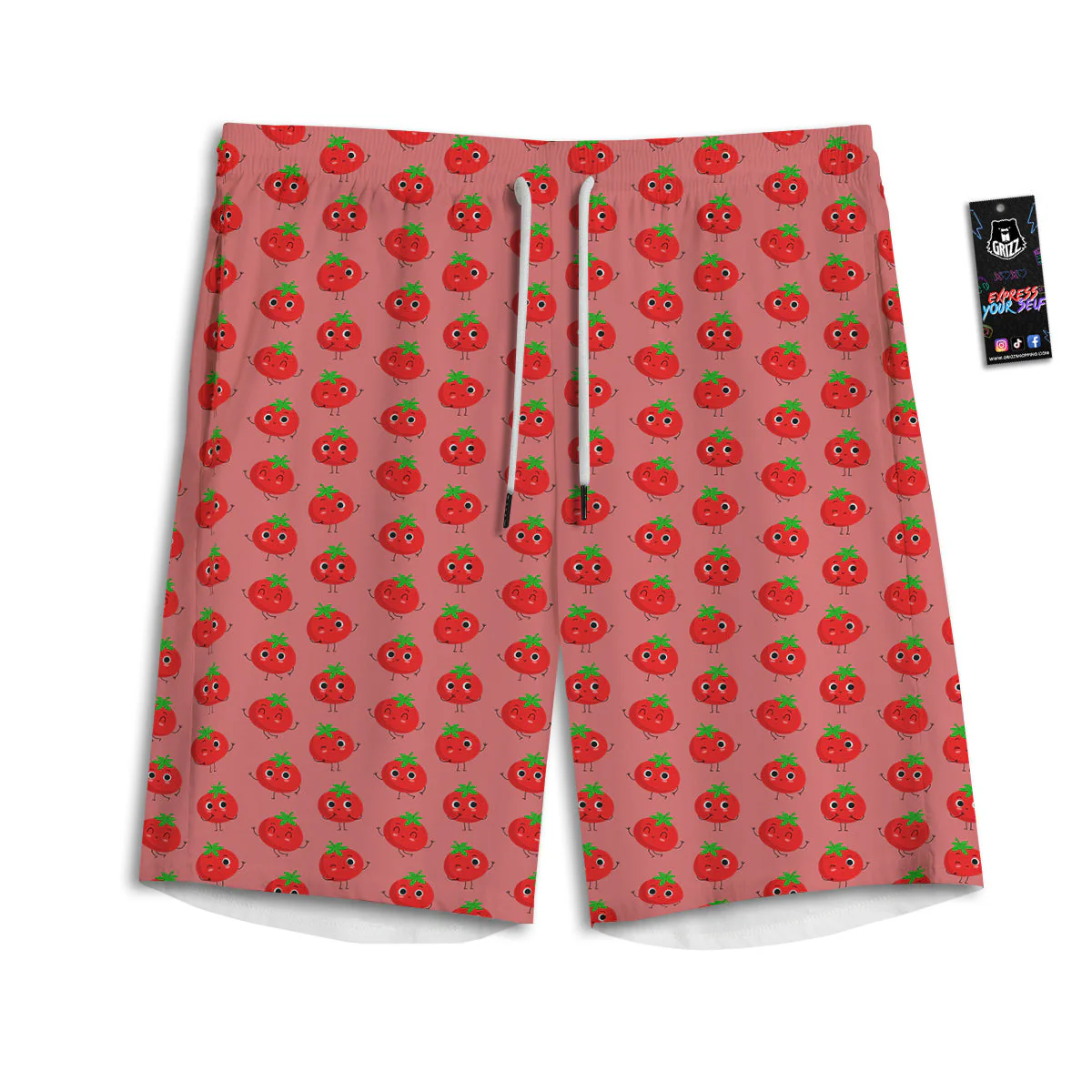 Tomato Cute Print Pattern Men's Athletic Shorts