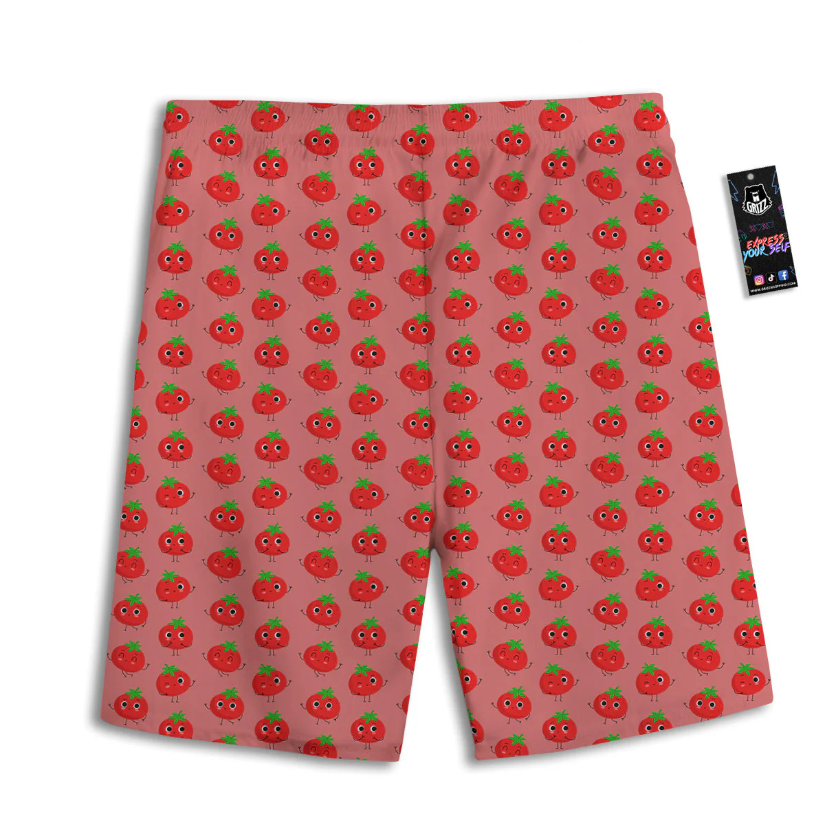 Tomato Cute Print Pattern Men's Athletic Shorts - Image 2