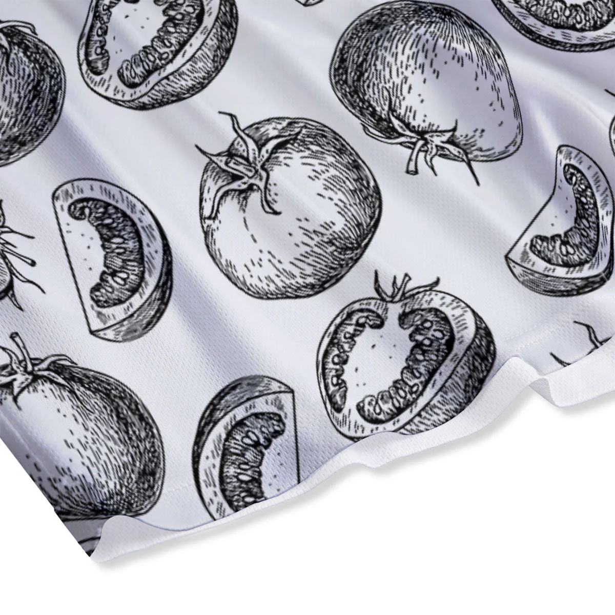 Tomato Hand Drawn Print Pattern Mesh Shorts - Image 4