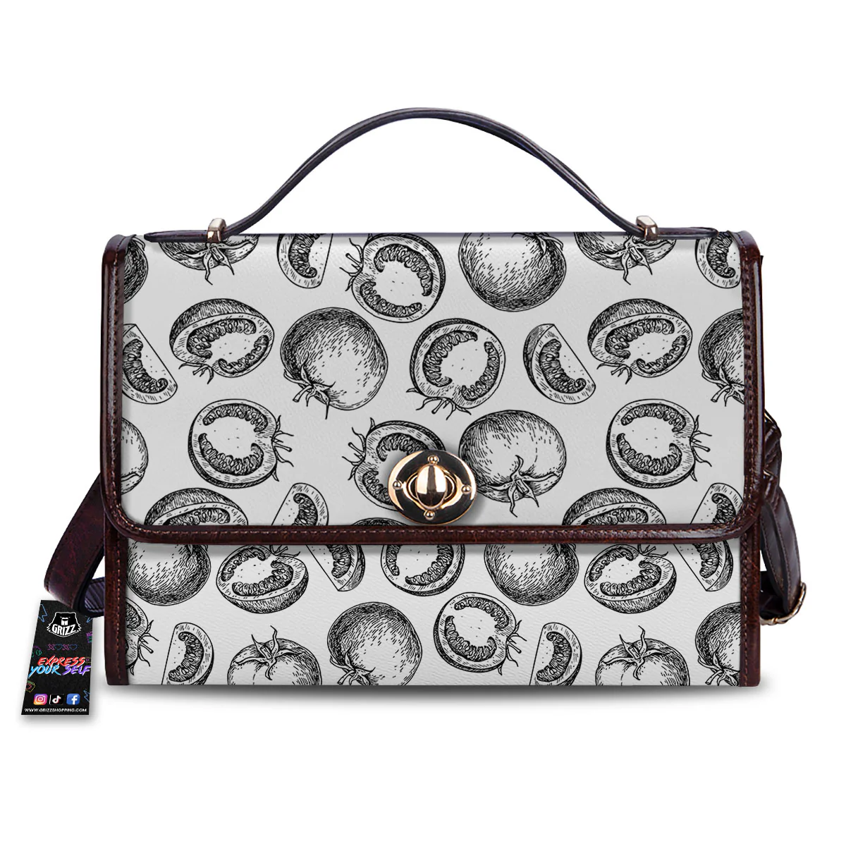 Tomato Hand Drawn Print Pattern Women's Satchel Bag
