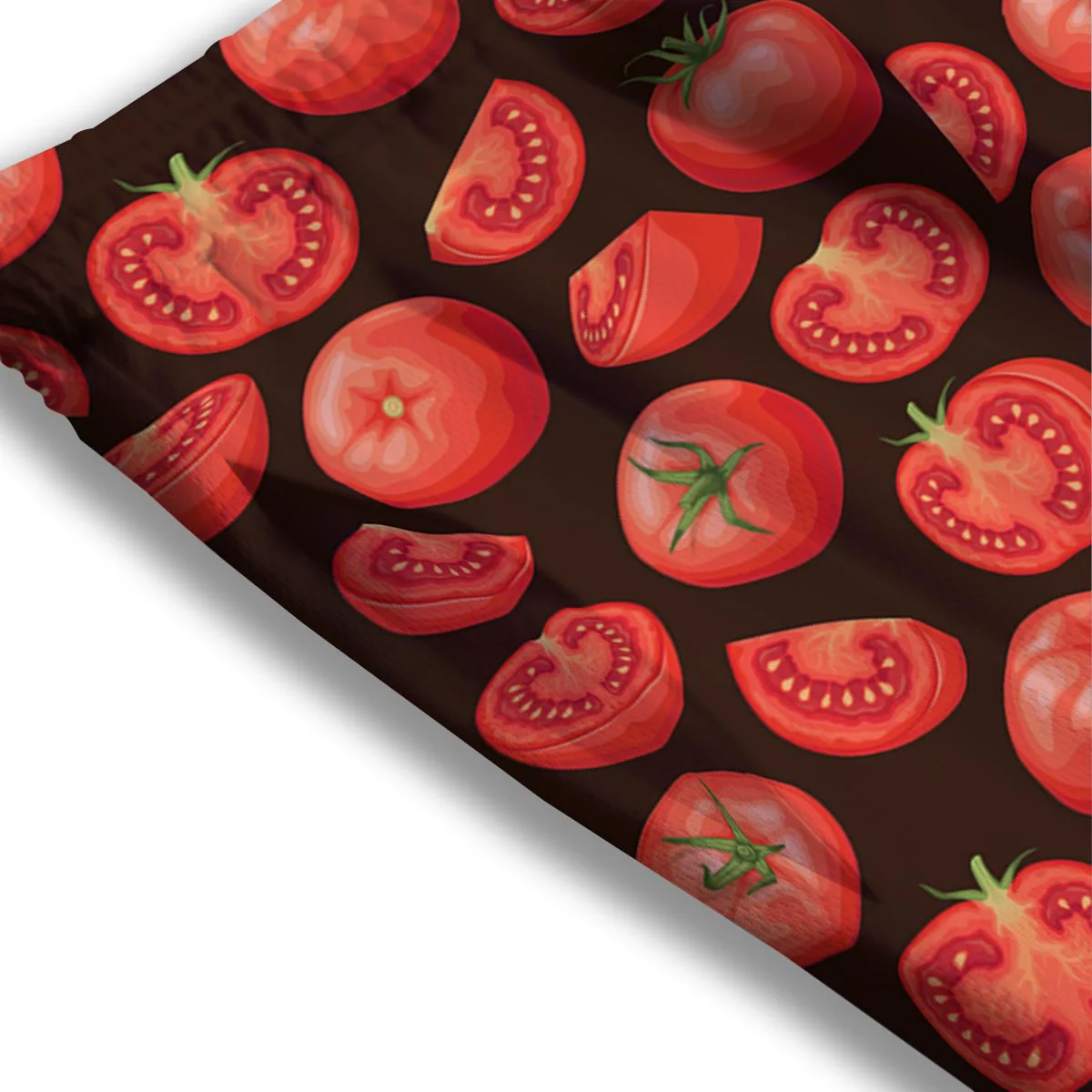 Tomatoes Red Print Pattern Mesh Shorts - Image 3