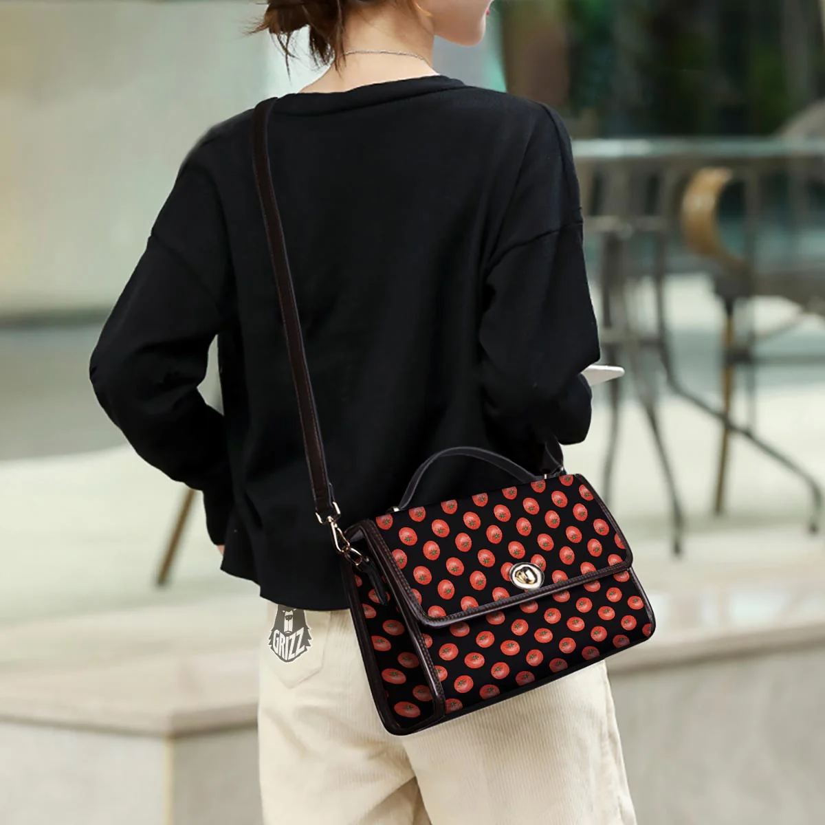 Tomatoes Red Ripe Print Pattern Women's Satchel Bag - Image 3