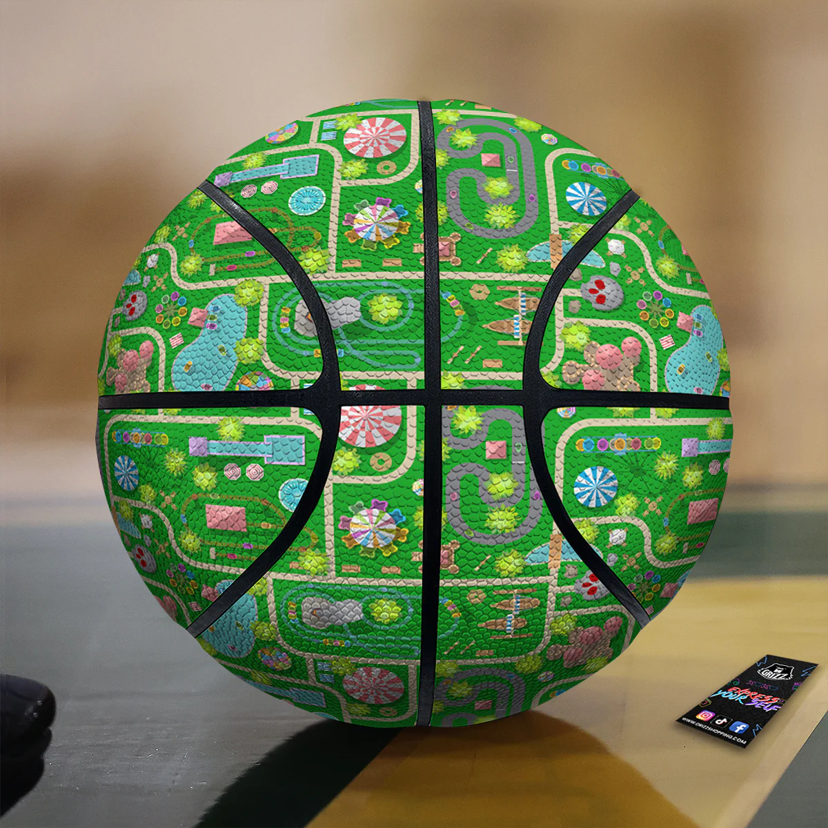 Top View Amusement Park Print Pattern Basketball