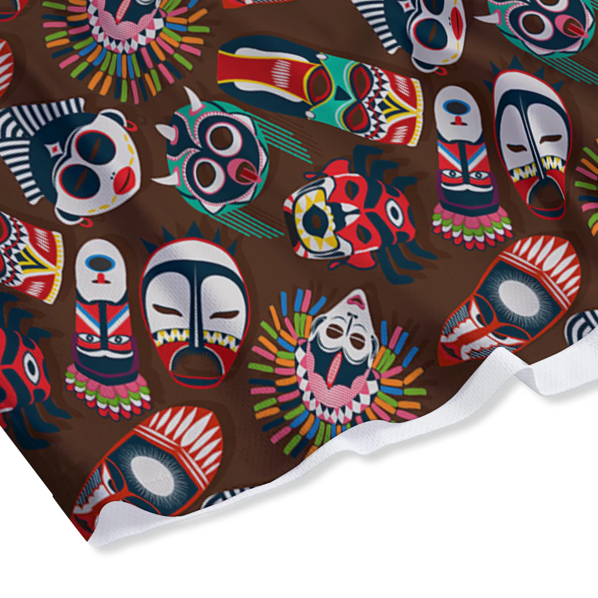 Totem And Mask African Print Pattern Mesh Shorts - Image 4