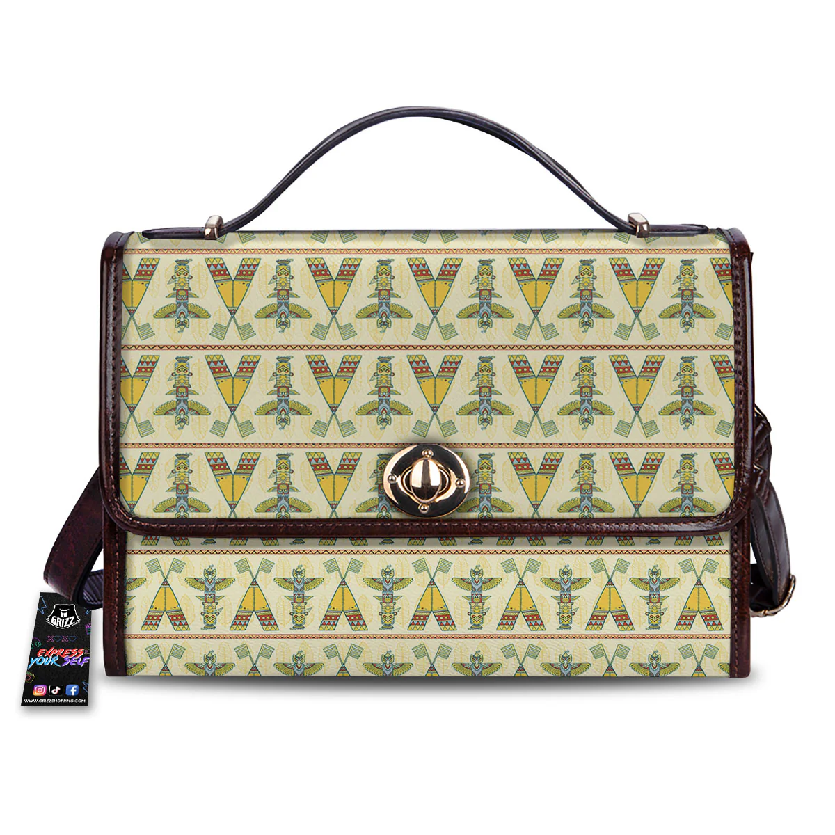 Totem Native Print Pattern Women's Satchel Bag