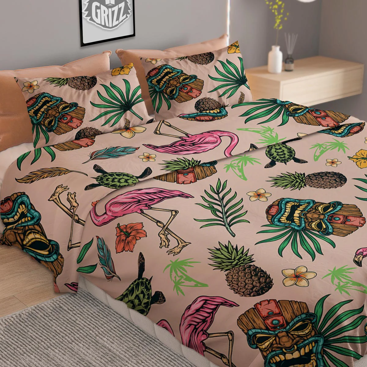 Totem Summer Print Pattern Duvet Cover Bedding Set - Image 2
