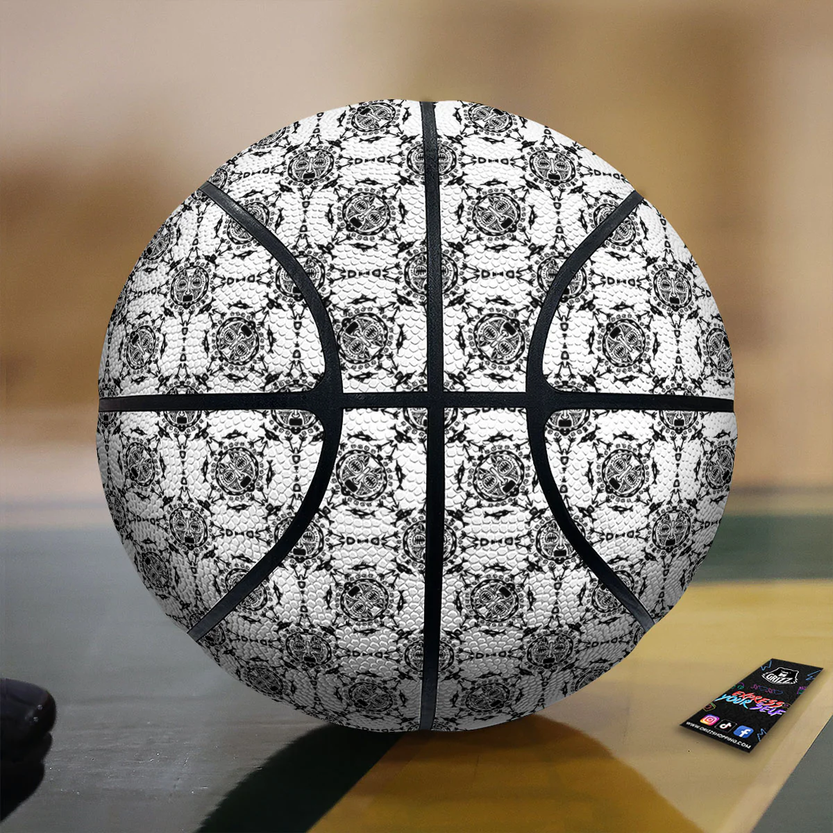 Totem White And Black Print Pattern Basketball