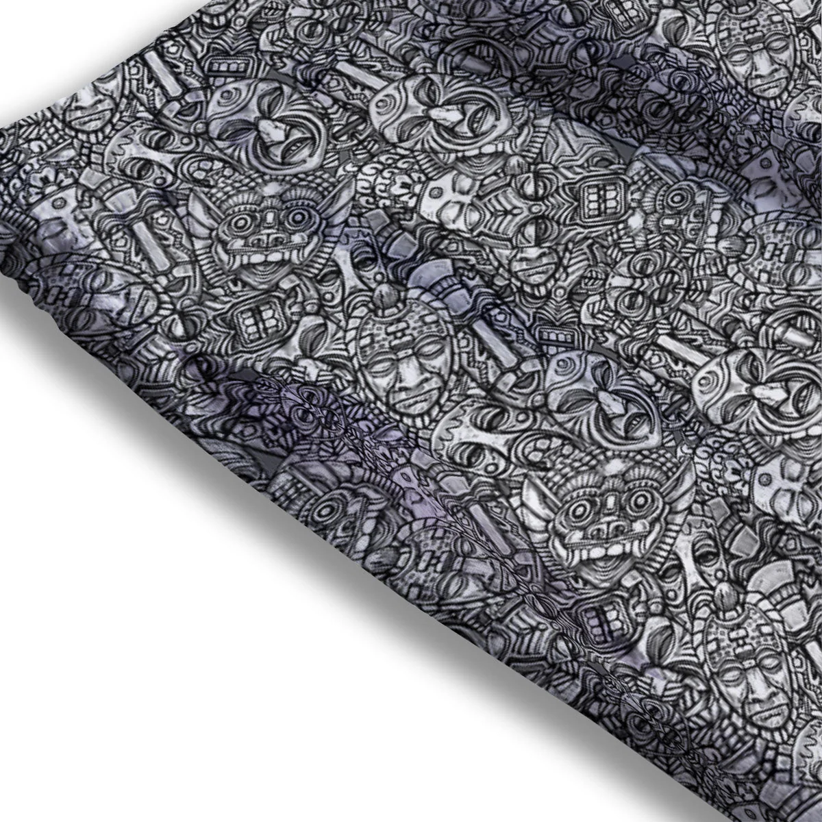 Totem White And Grey Print Pattern Mesh Shorts - Image 3