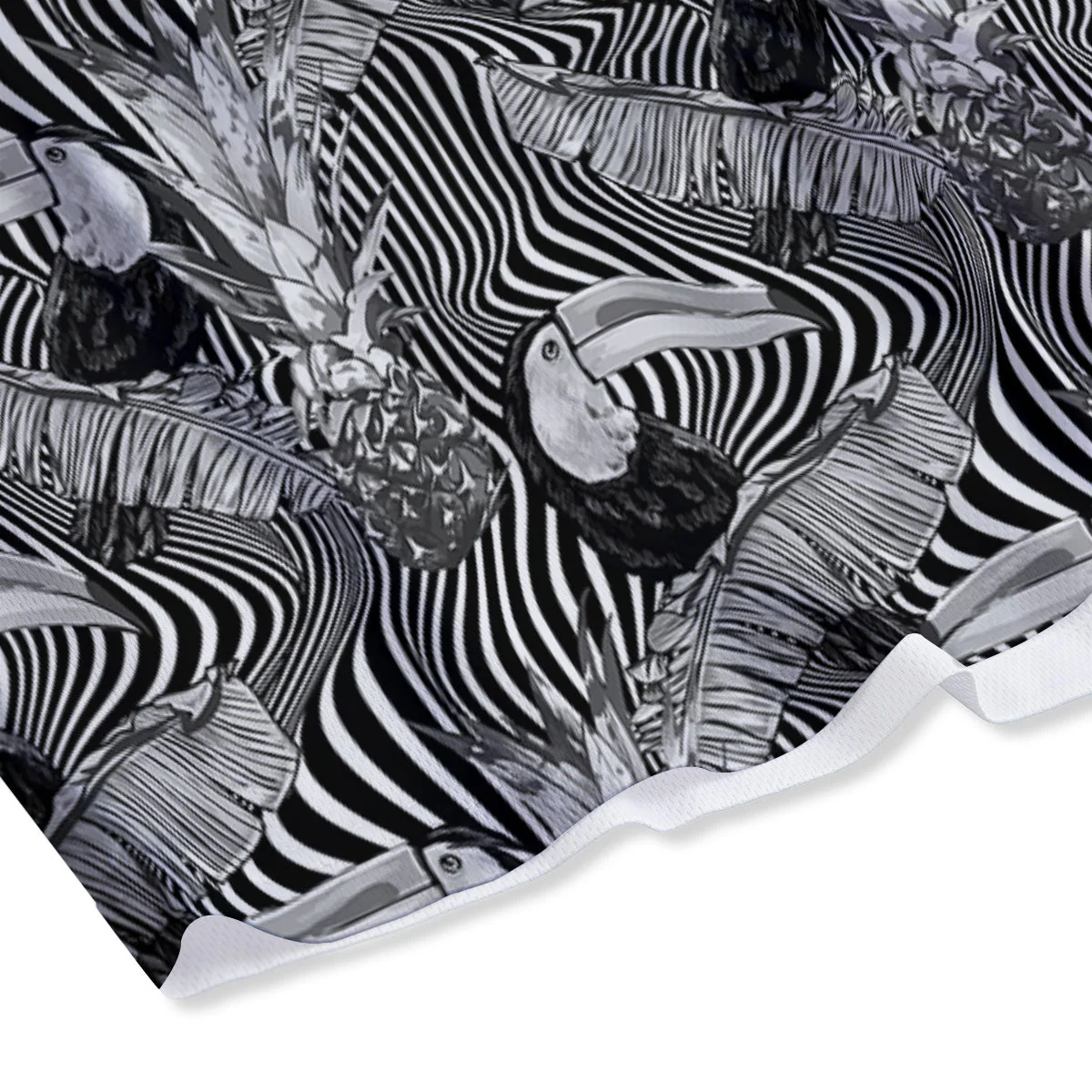 Toucan Black Illusion Print Pattern Mesh Shorts - Image 4