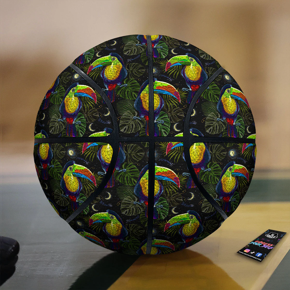 Toucan Keel Billed Tropical Print Pattern Basketball