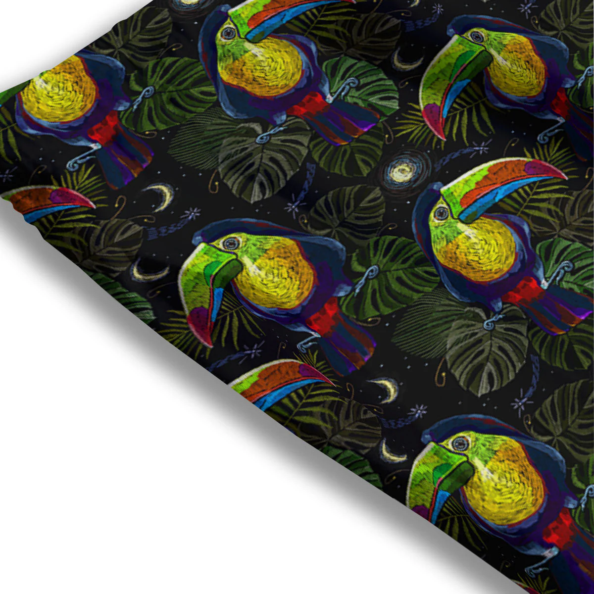 Toucan Keel Billed Tropical Print Pattern Mesh Shorts - Image 3
