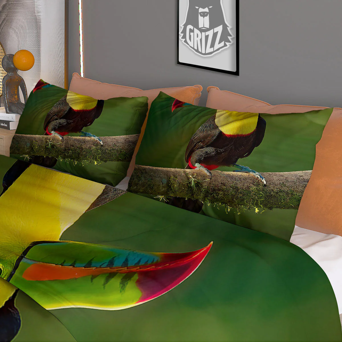 Toucan Tropical Toco Print Duvet Cover Bedding Set - Image 3