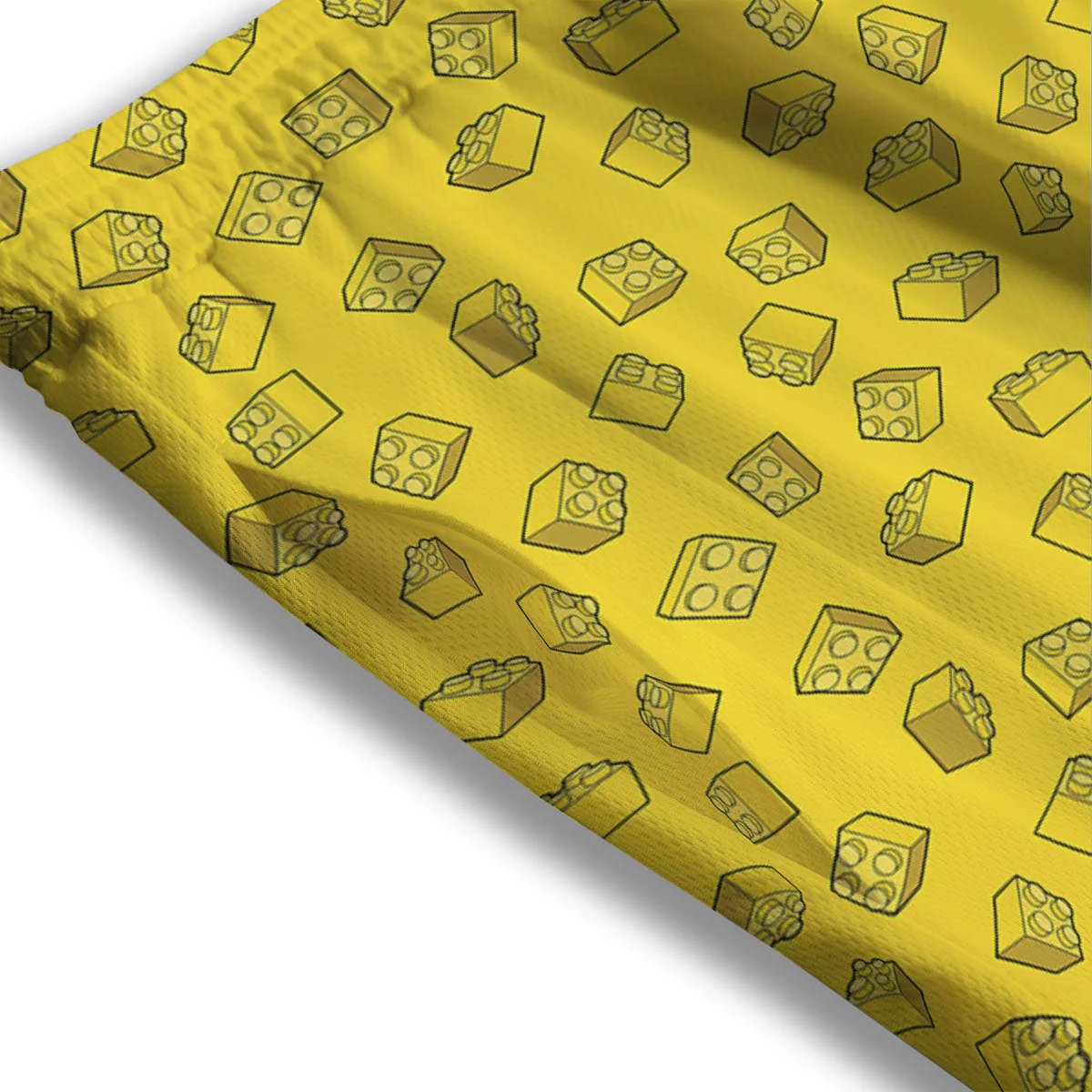 Toy Building Blocks Print Pattern Mesh Shorts - Image 3