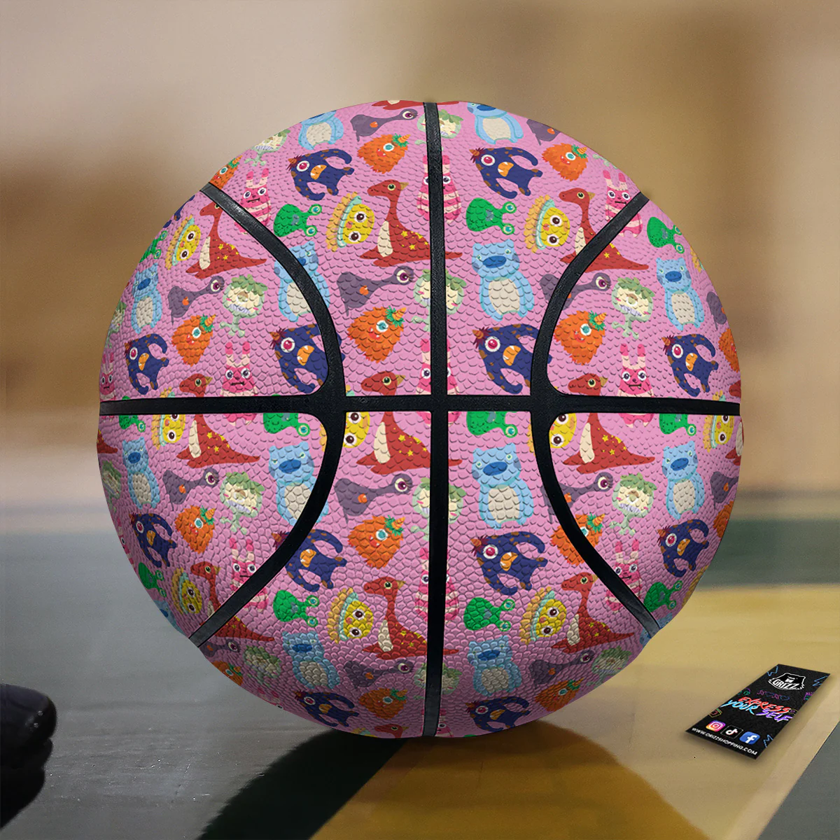 Toy Monster Cute Pink Print Pattern Basketball