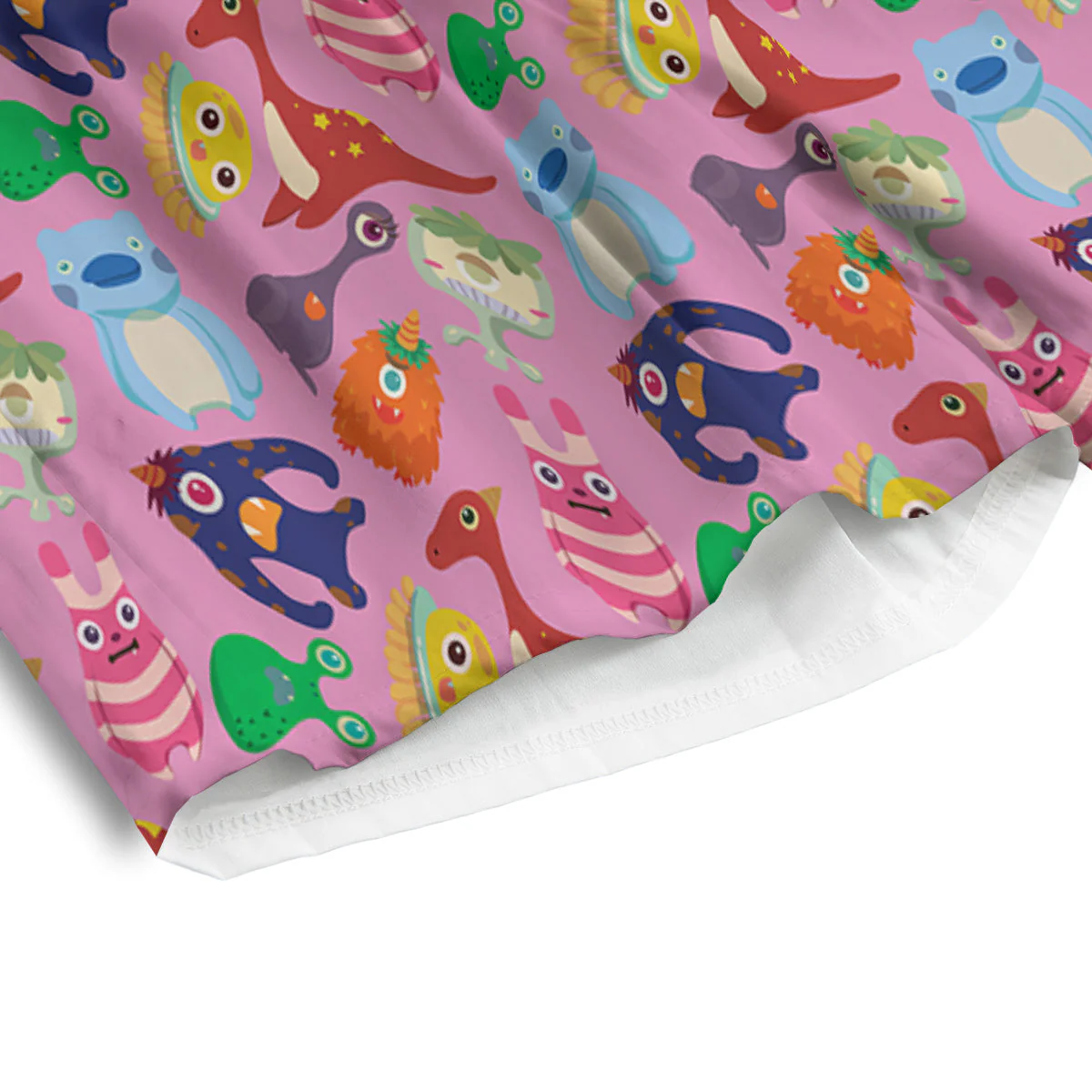 Toy Monster Cute Pink Print Pattern Men's Athletic Shorts - Image 4