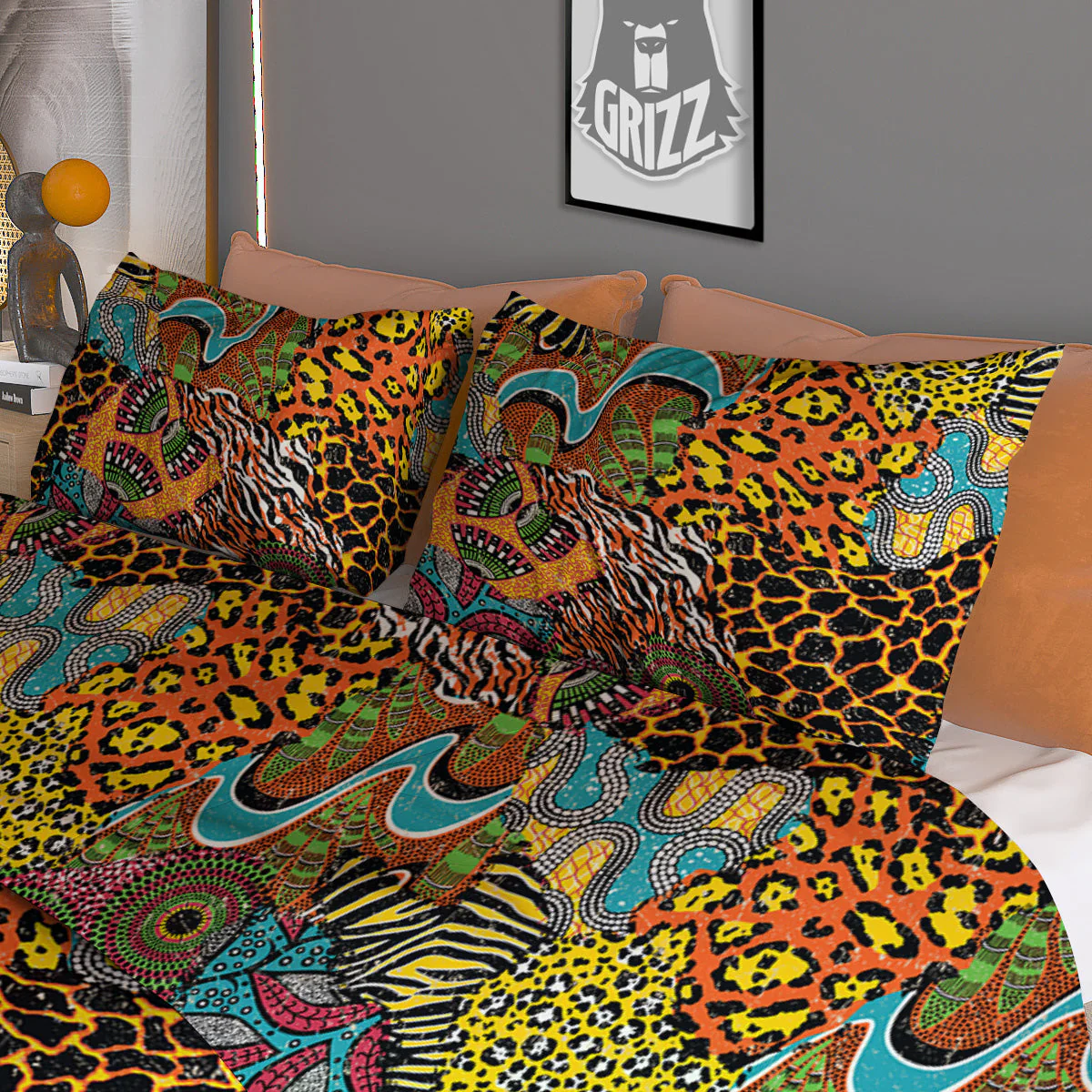 Traditional African And Wild Animal Skins Print Pattern Duvet Cover Bedding Set - Image 3