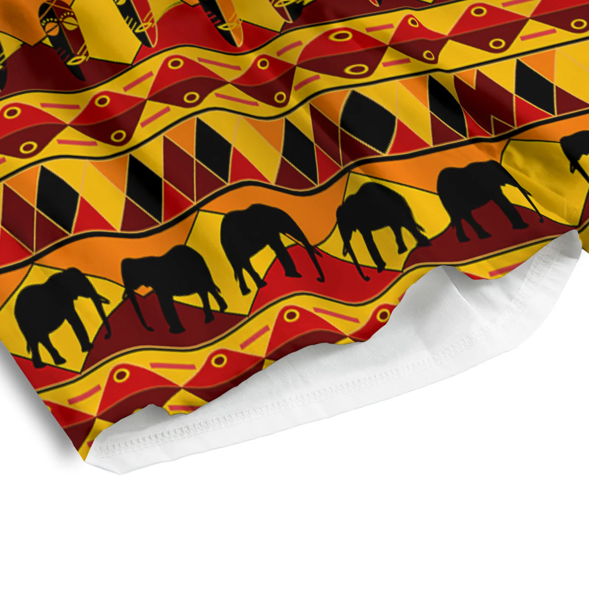 Traditional African Ethnic Print Pattern Men's Athletic Shorts - Image 4