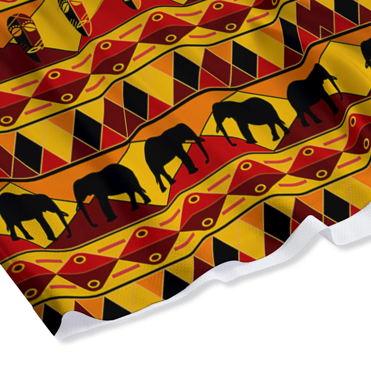 Traditional African Ethnic Print Pattern Mesh Shorts - Image 4
