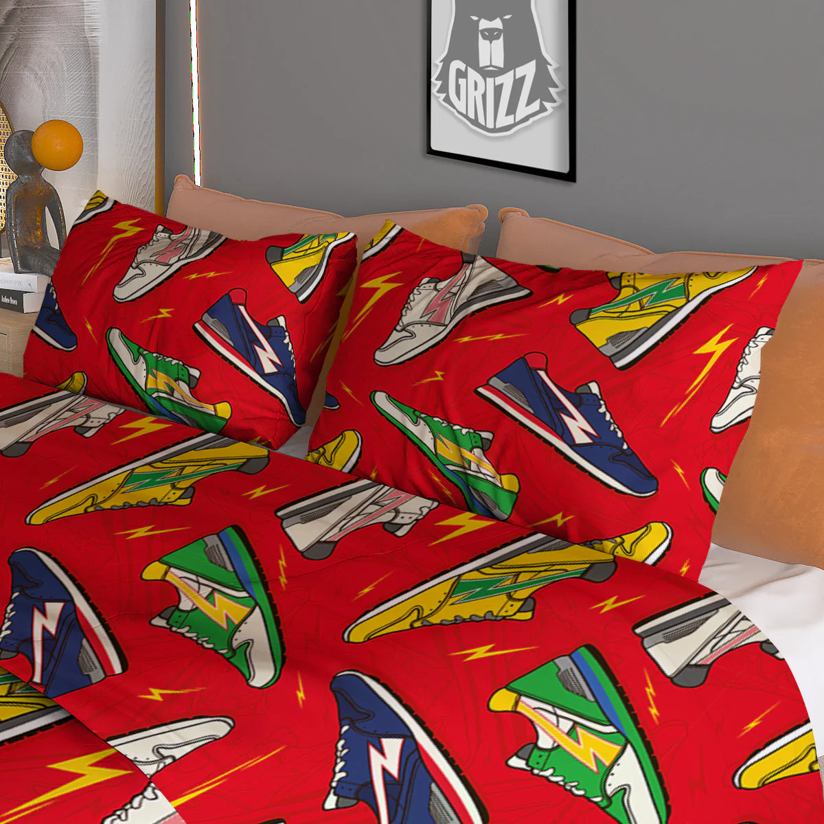 Trainer Sneakers Shoes Print Pattern Duvet Cover Bedding Set - Image 3