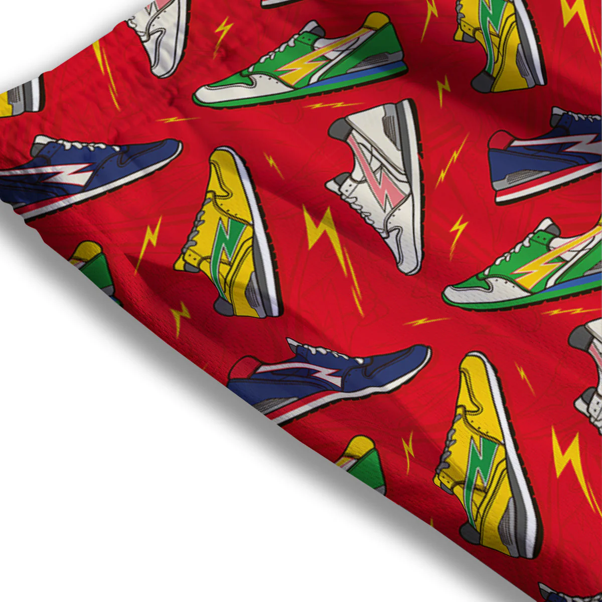 Trainer Sneakers Shoes Print Pattern Mesh Shorts - Image 3