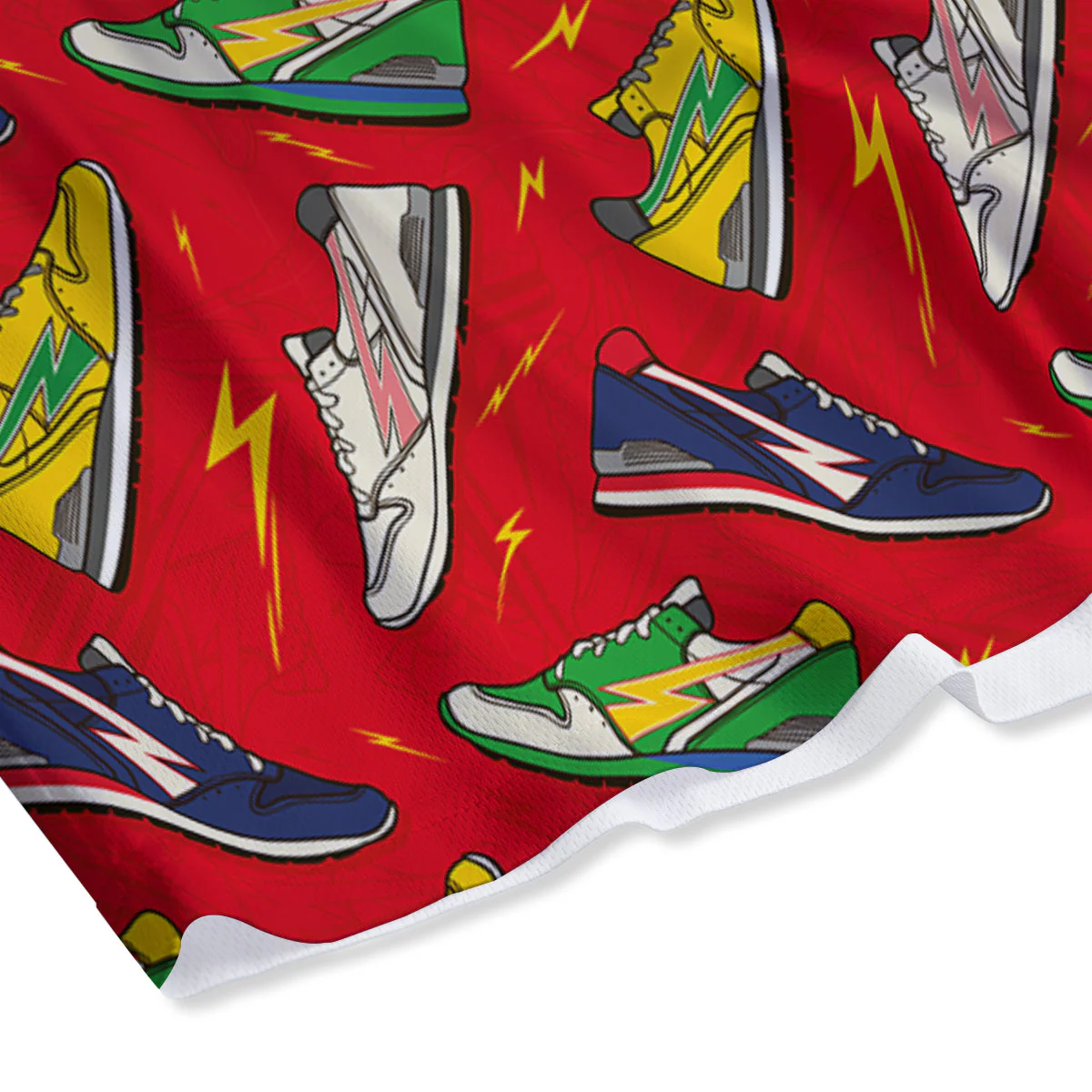Trainer Sneakers Shoes Print Pattern Mesh Shorts - Image 4
