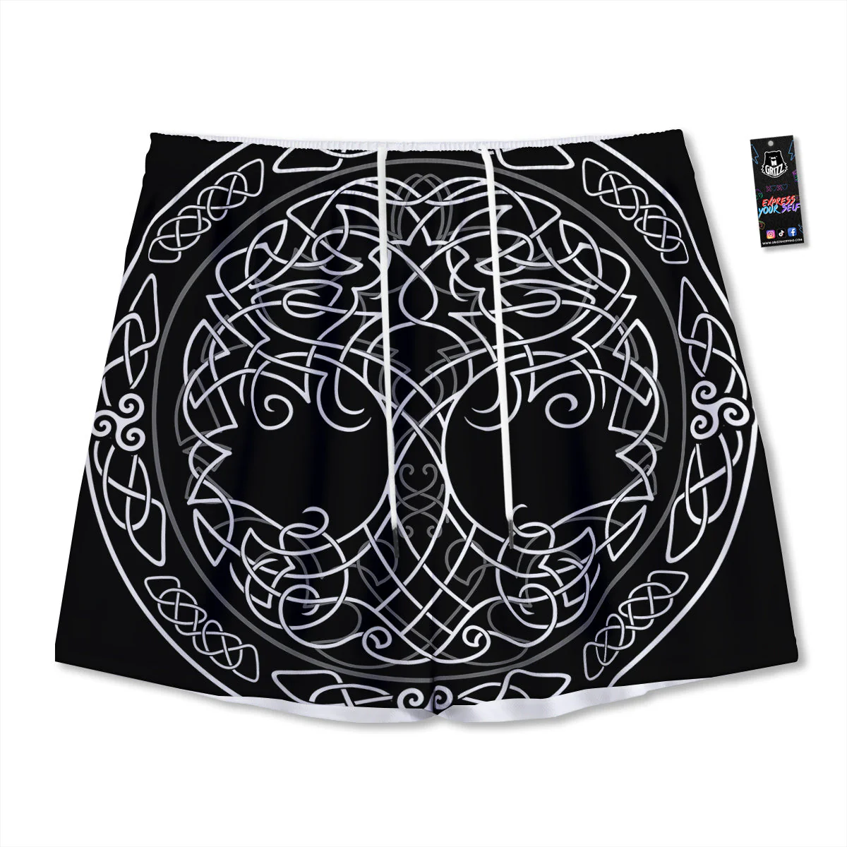 Tree Of Life Celtic Knot Print Mesh Shorts