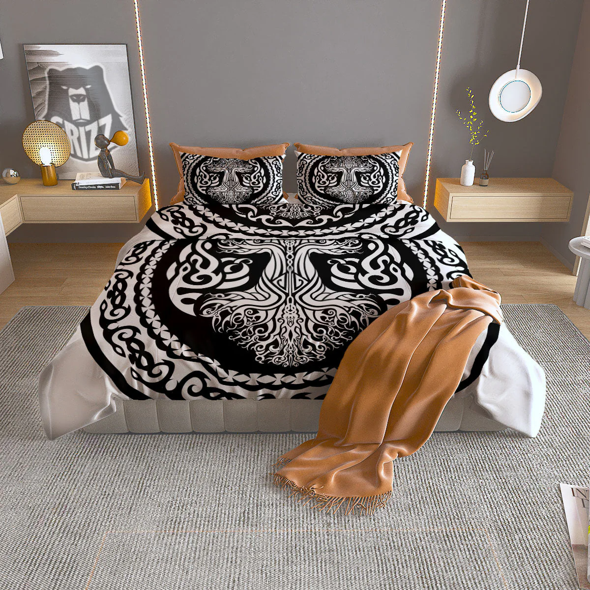 Tree Of Life Viking Print Duvet Cover Bedding Set