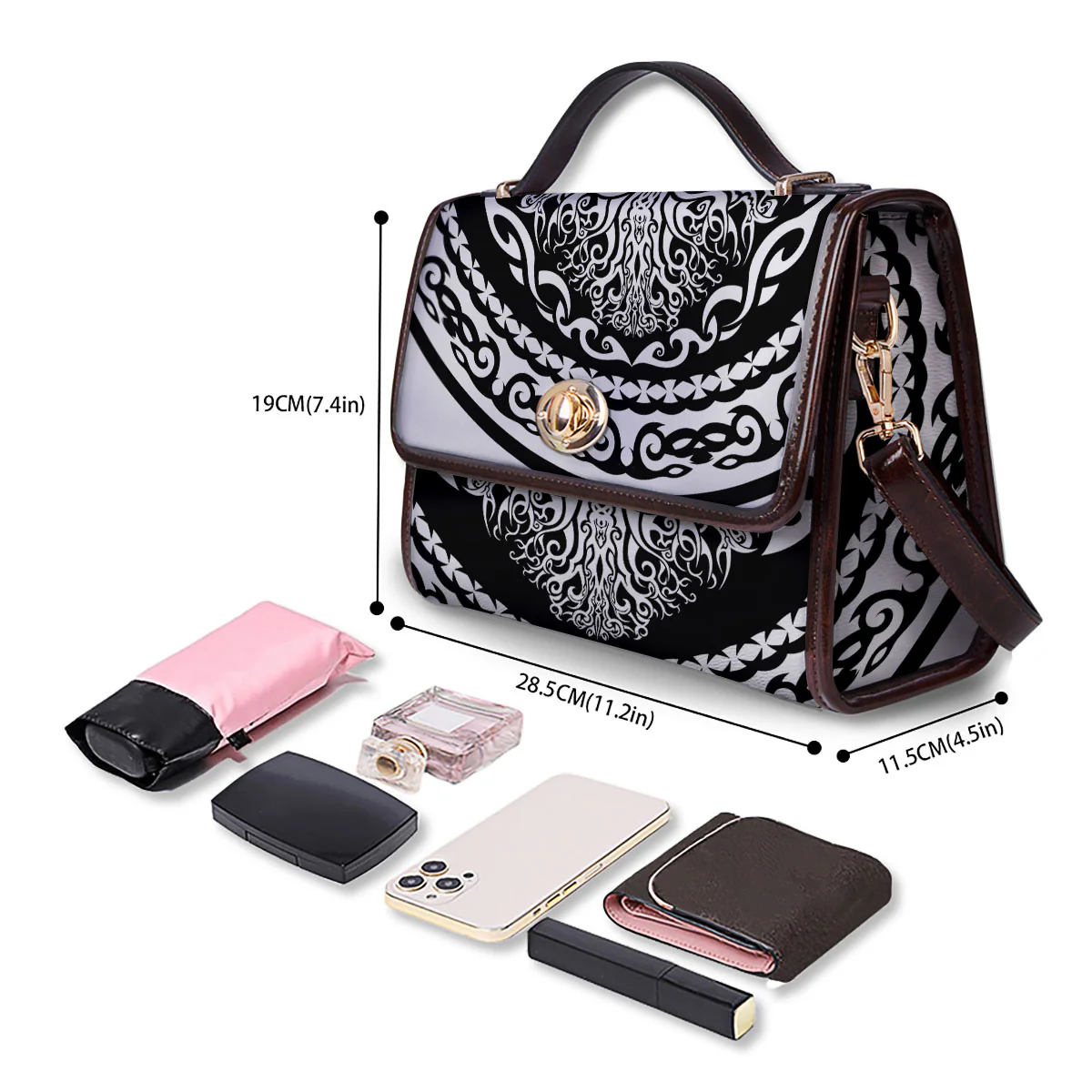 Tree Of Life Viking Print Women's Satchel Bag - Image 4