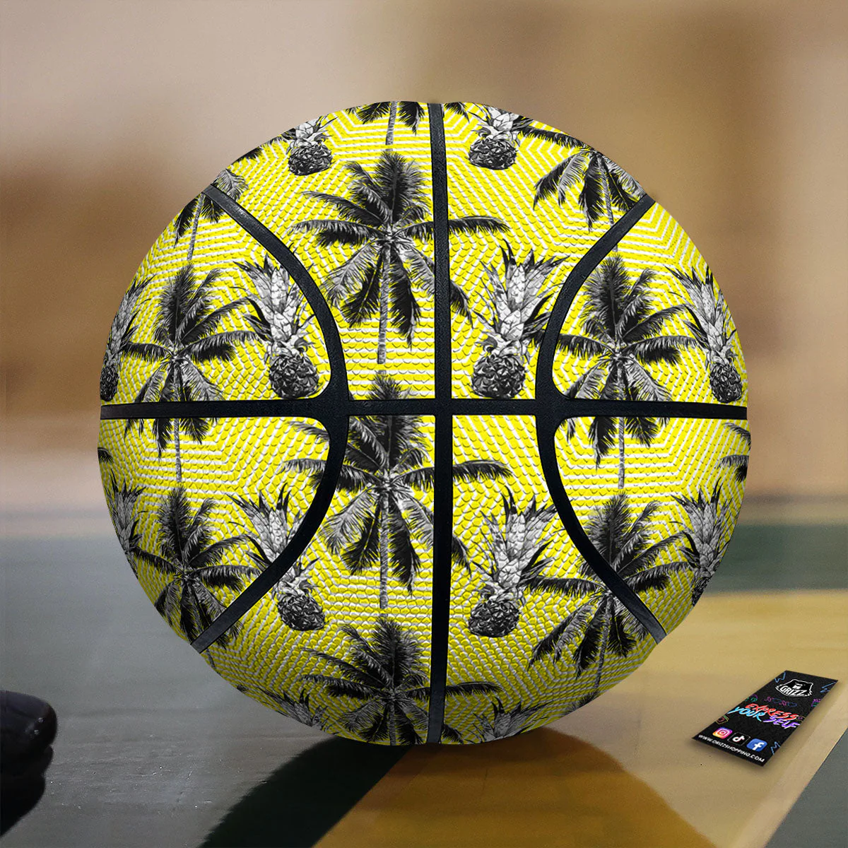 Tree Palm Yellow Print Pattern Basketball