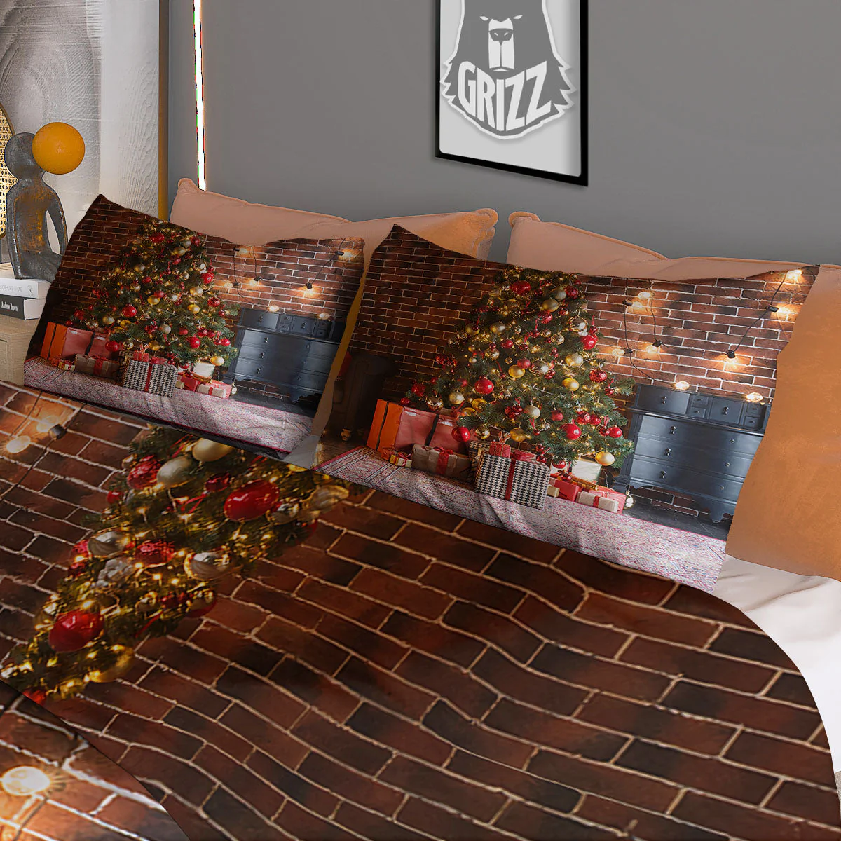 Tree Xmas Print Duvet Cover Bedding Set - Image 3