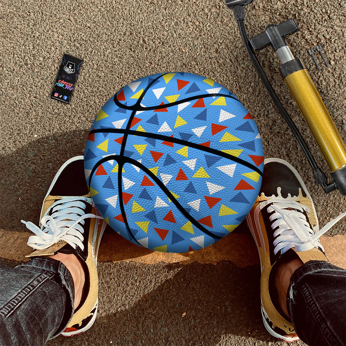Triangle Autism Awareness Color Print Pattern Basketball - Image 2