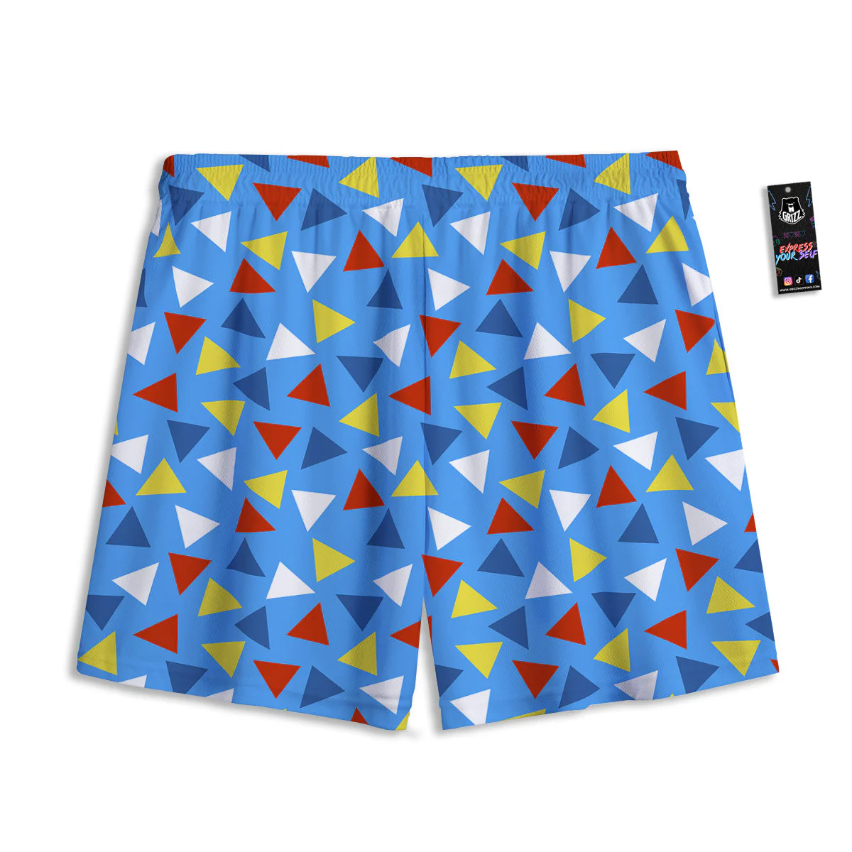 Triangle Autism Awareness Color Print Pattern Mesh Shorts - Image 2