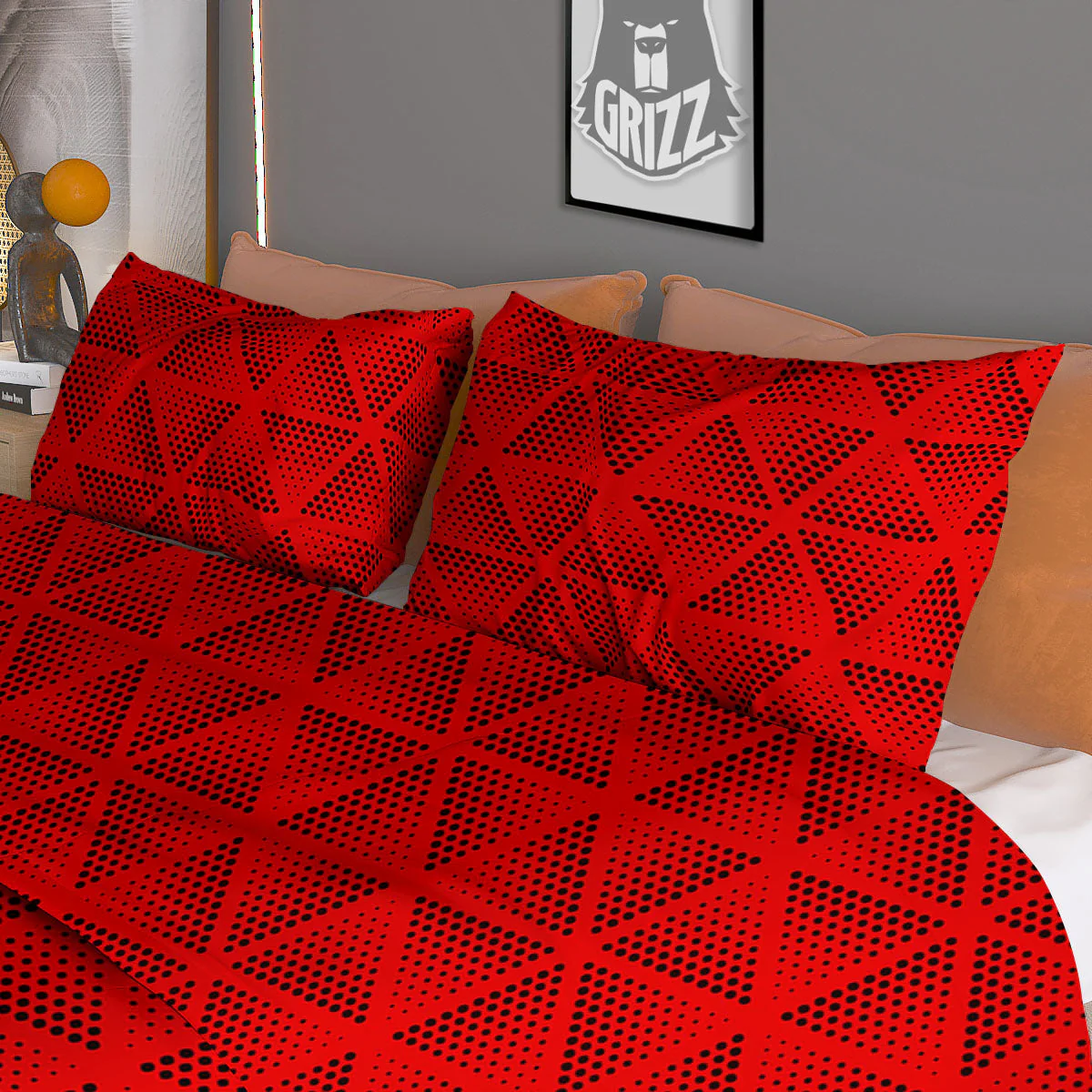 Triangle Dot Geometric Print Pattern Duvet Cover Bedding Set - Image 3
