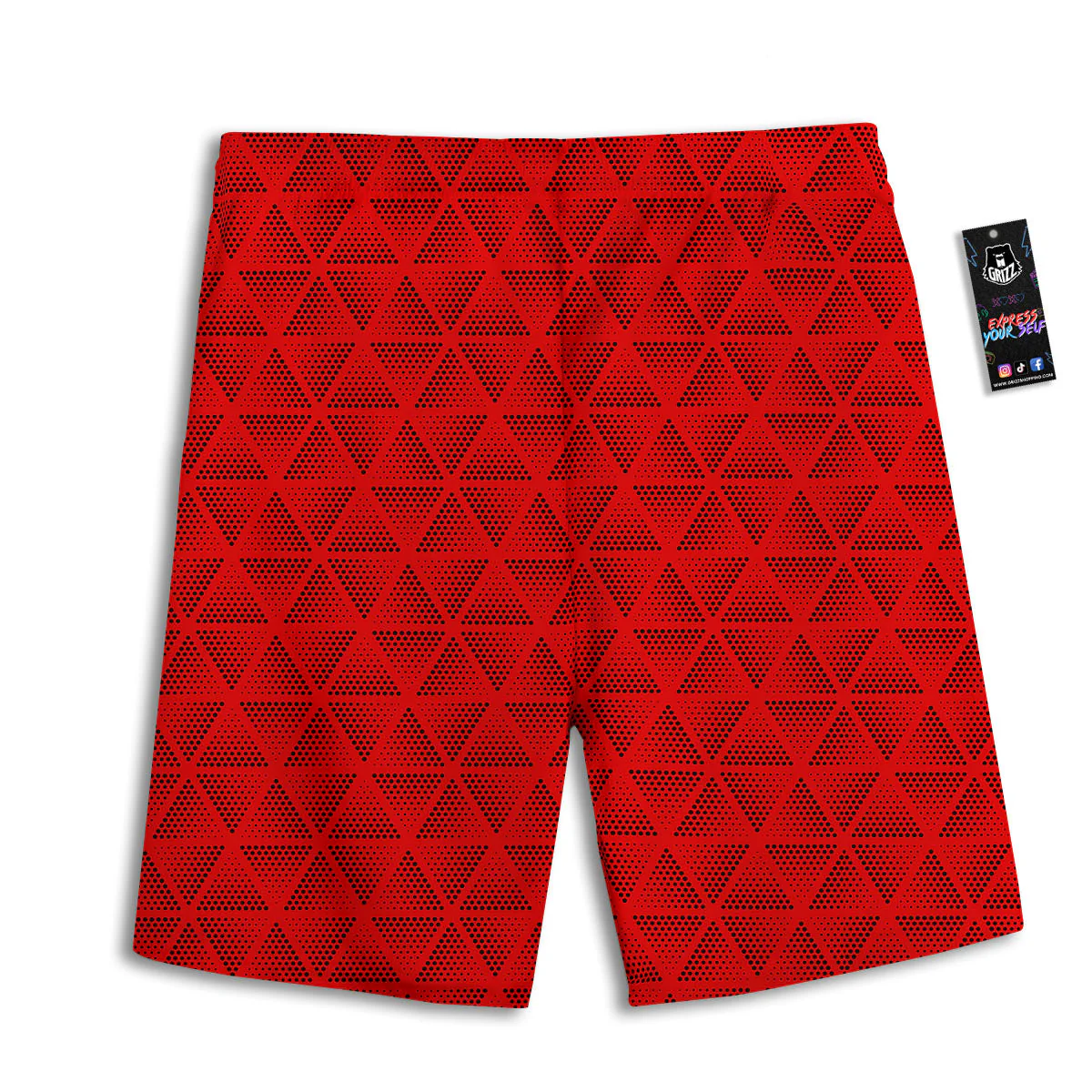Triangle Dot Geometric Print Pattern Men's Athletic Shorts - Image 2