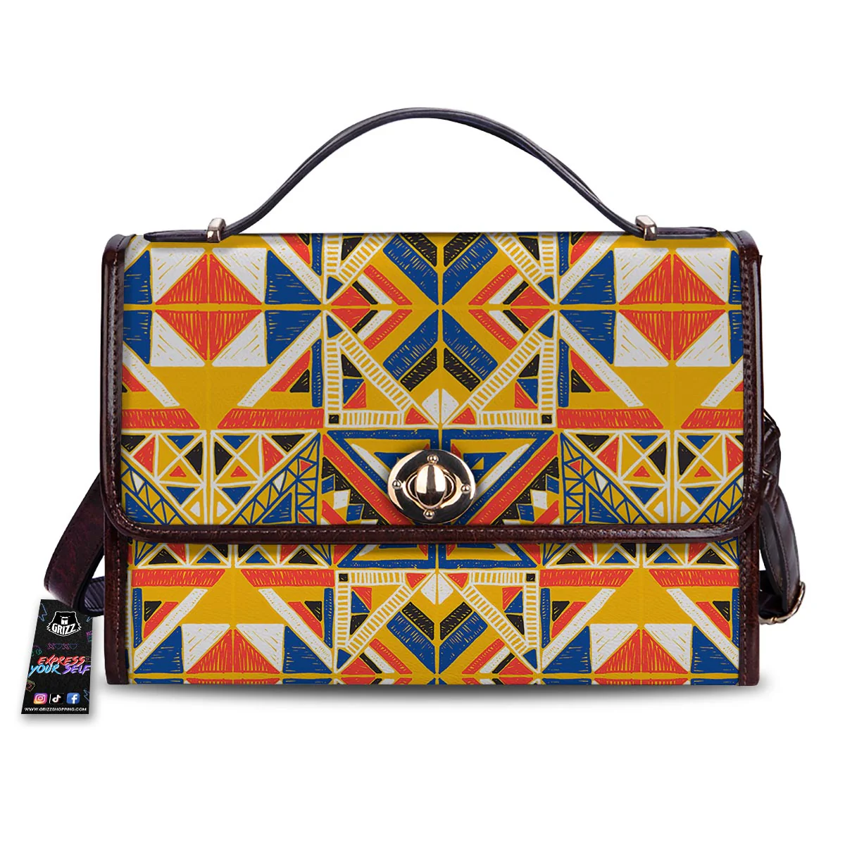 Tribal African Ethnic Sunset Print Pattern Women's Satchel Bag