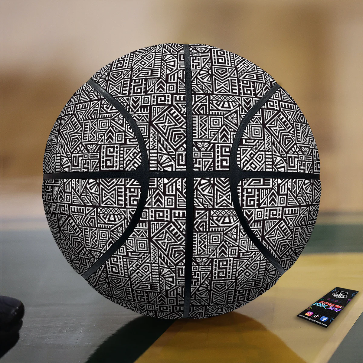 Tribal Ancient Aztec Print Pattern Basketball