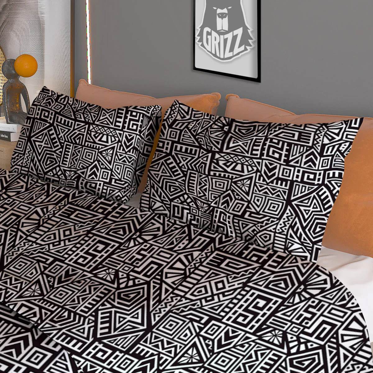 Tribal Ancient Aztec Print Pattern Duvet Cover Bedding Set - Image 3