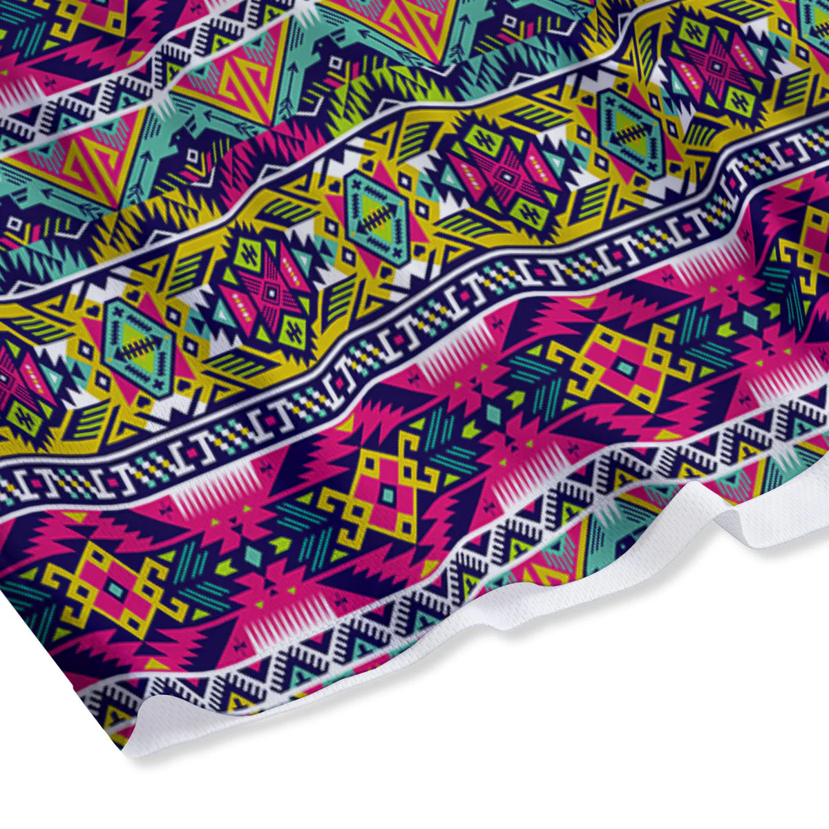 Tribal Aztec Colorful Print Pattern Mesh Shorts - Image 4