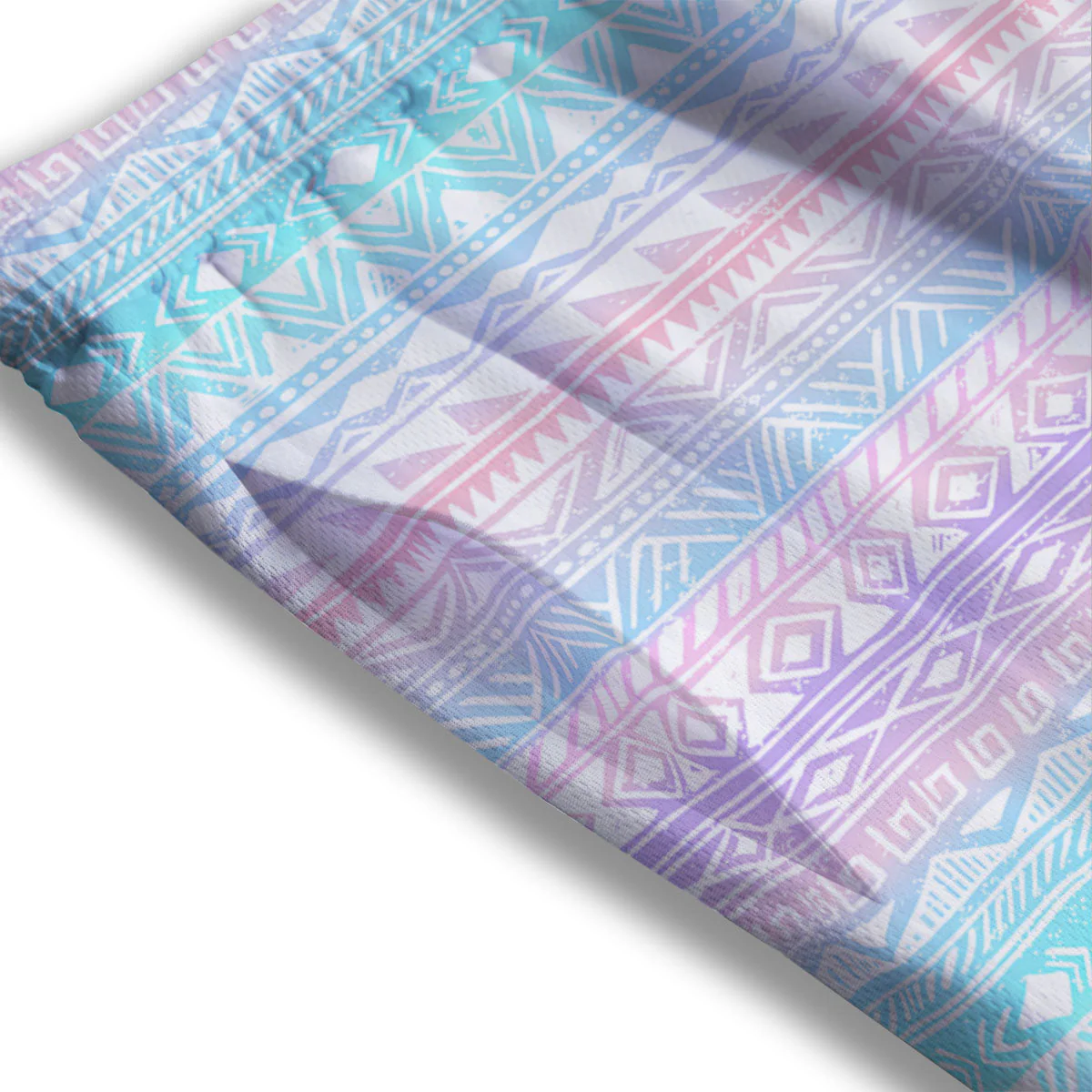 Tribal Aztec Pastel Print Pattern Mesh Shorts - Image 3