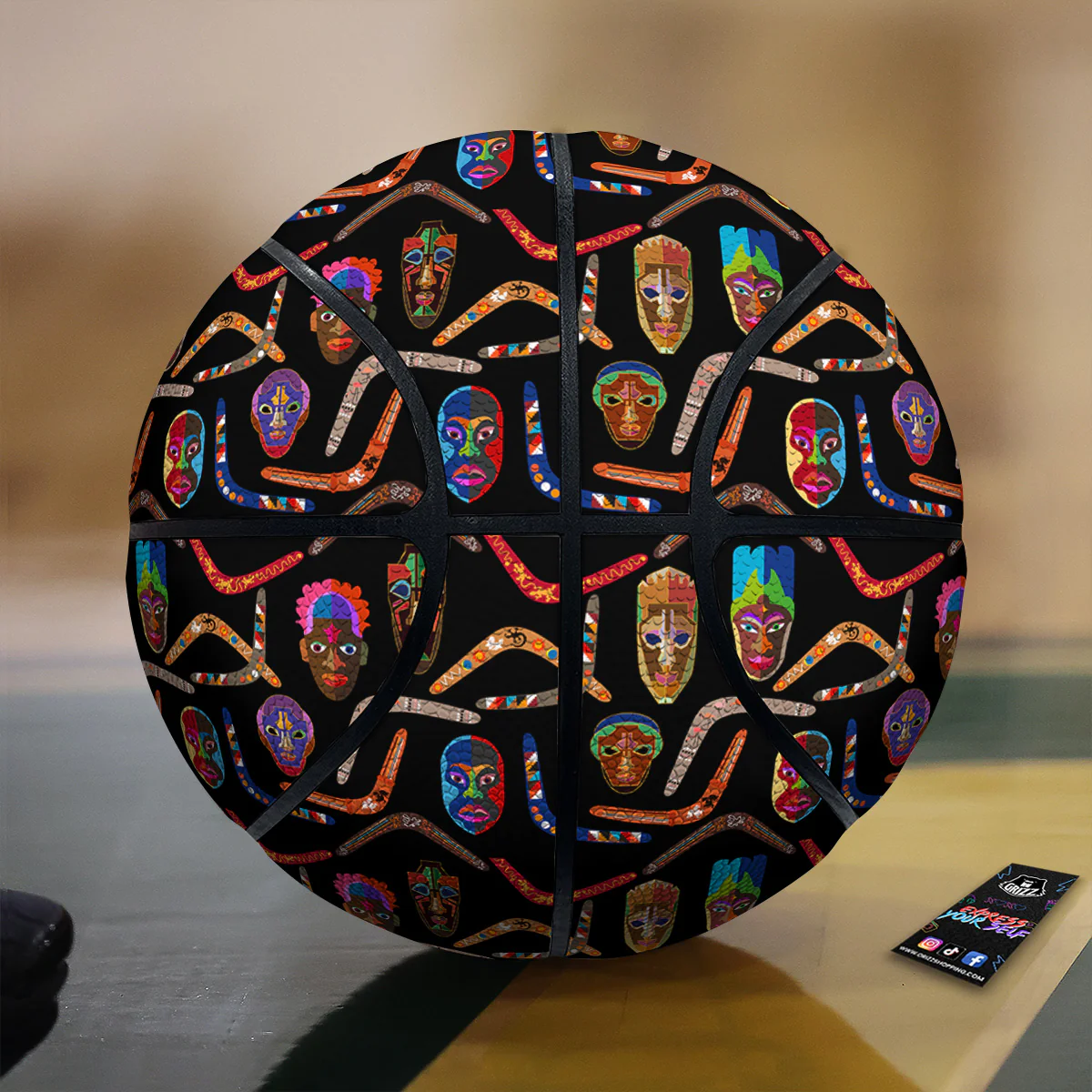 Tribal Boomerangs Print Pattern Basketball